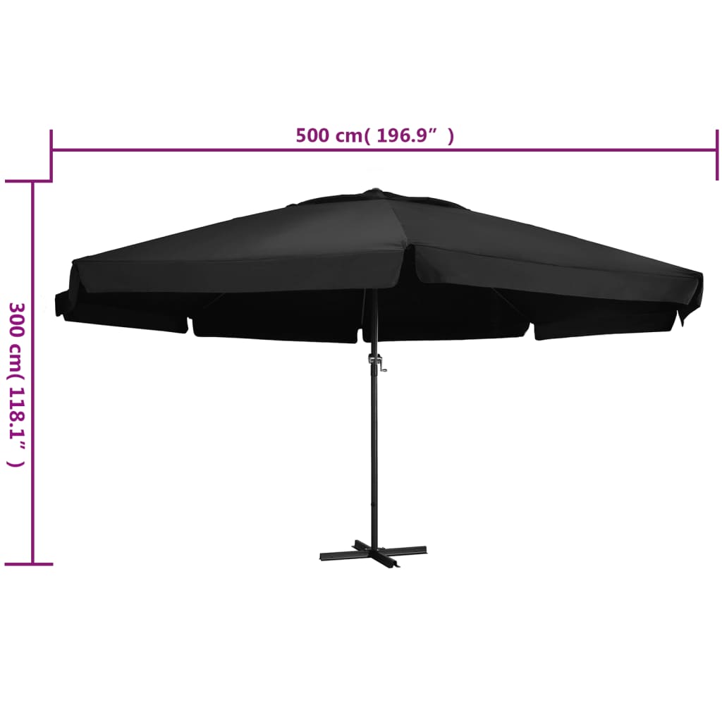 Garden Parasol With Aluminium Pole