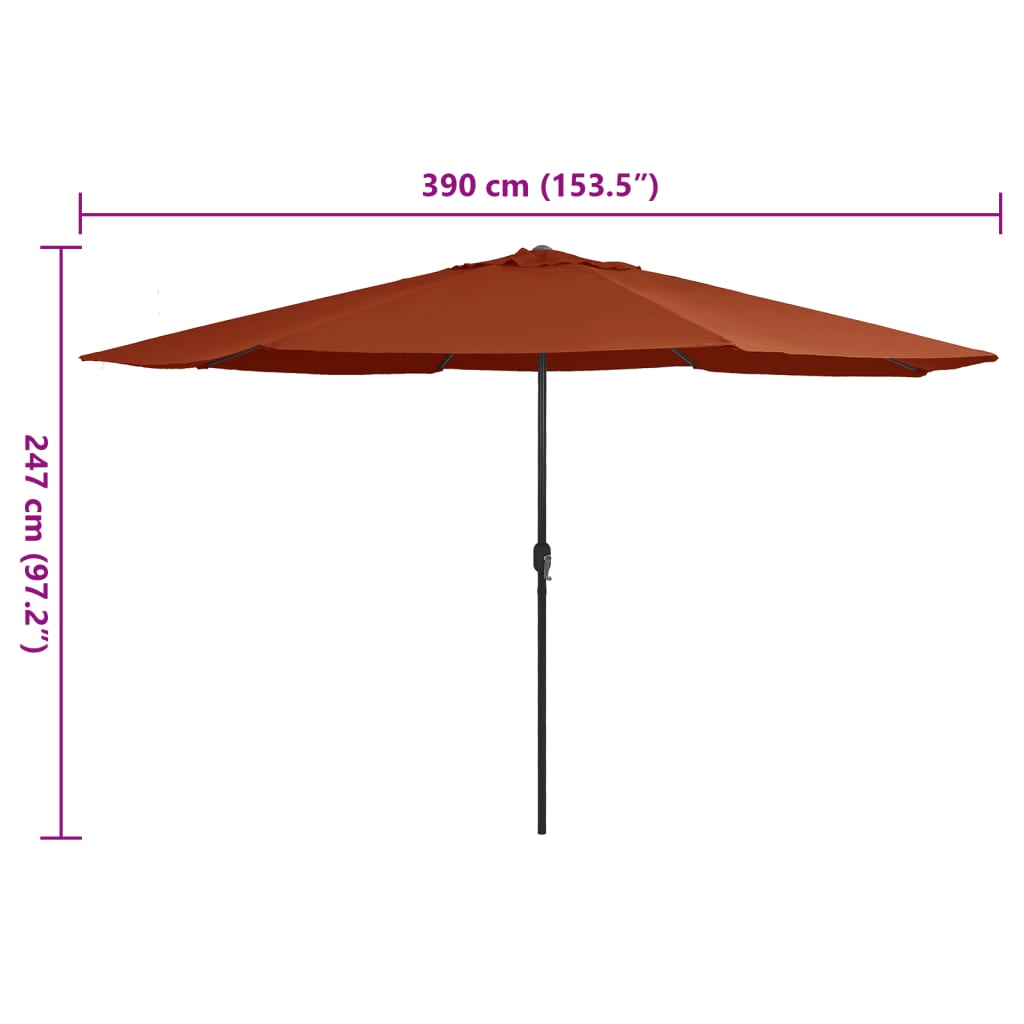 Garden Parasol With Metal Pole 390 Cm