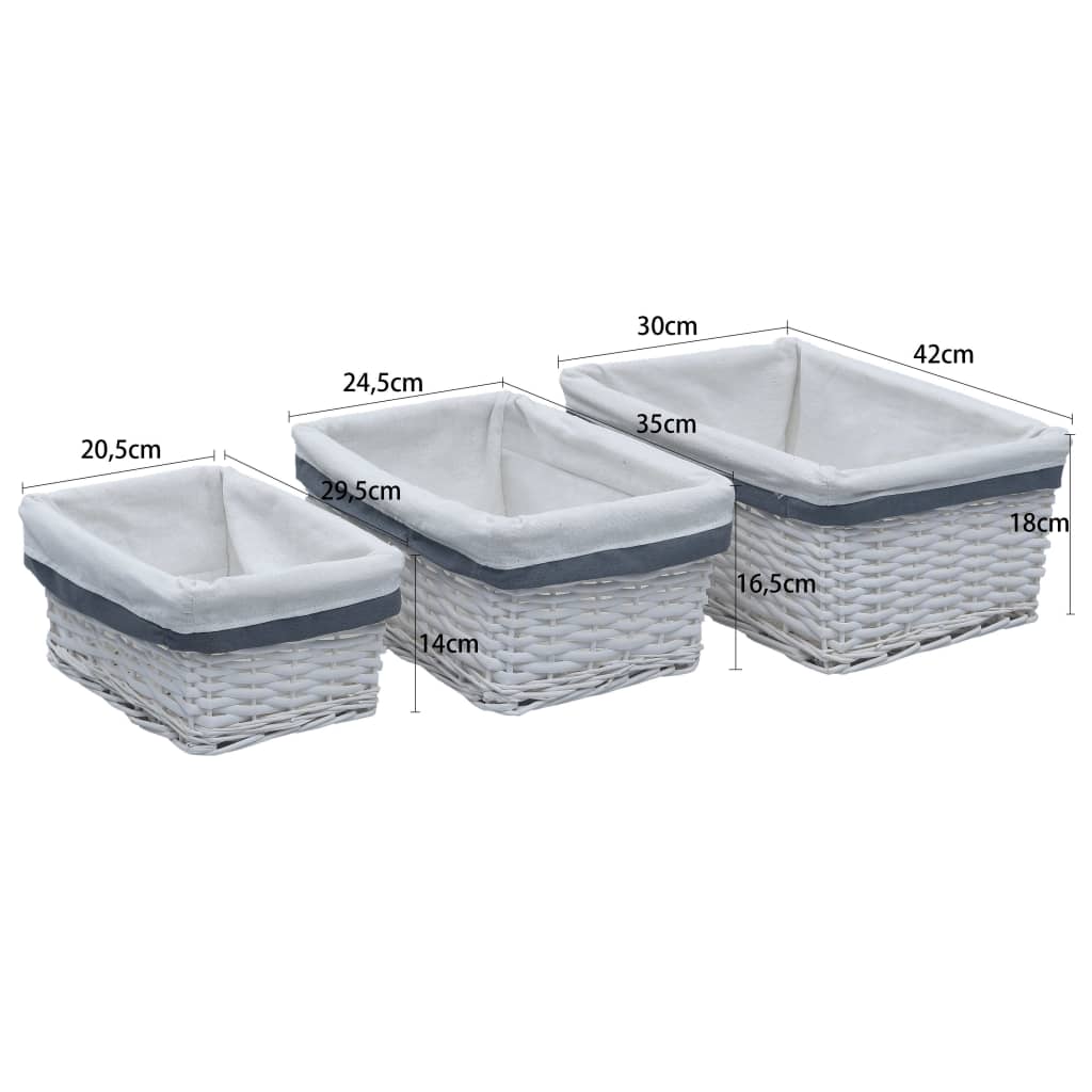 3 Piece Nesting Basket Set Willow