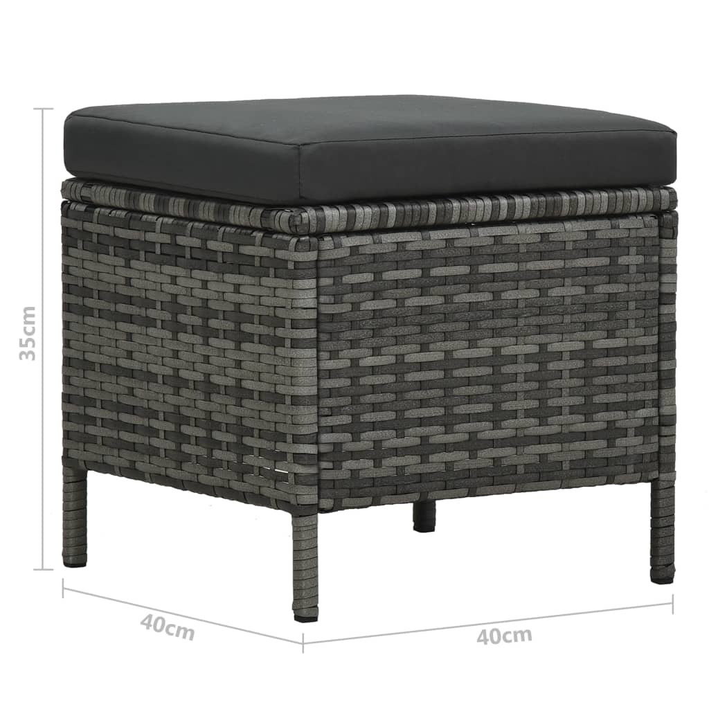 4 Piece Garden Lounge Set With Cushions Poly Rattan Grey