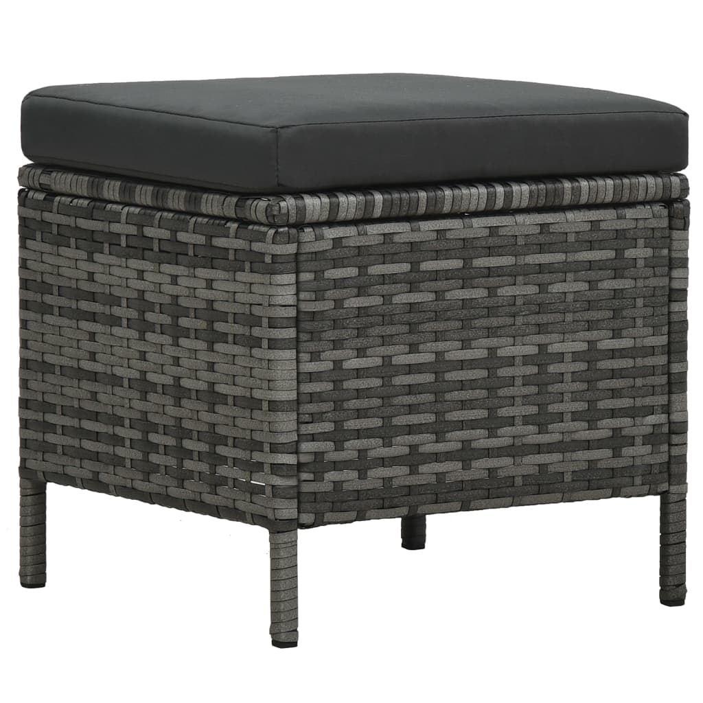 4 Piece Garden Lounge Set With Cushions Poly Rattan Grey