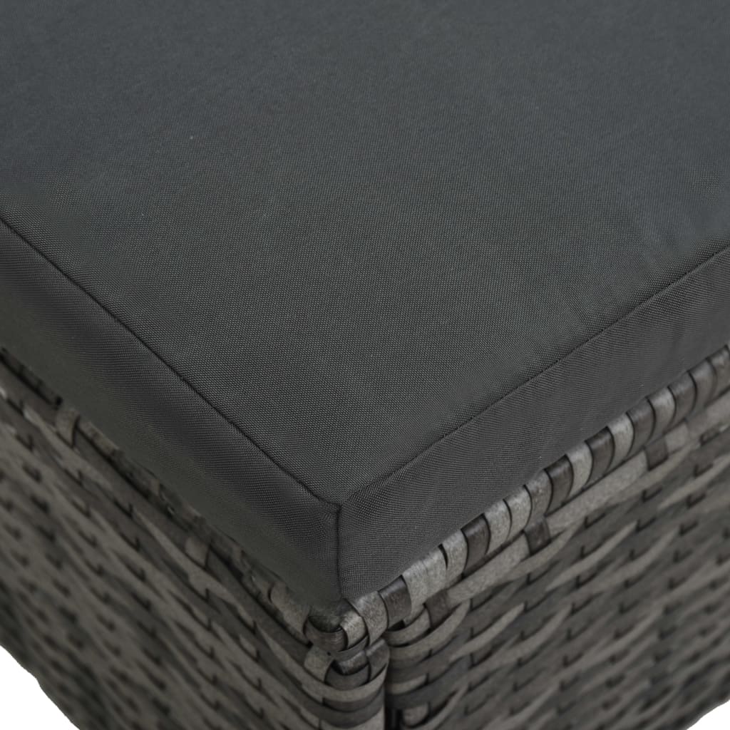 4 Piece Garden Lounge Set With Cushions Poly Rattan Grey