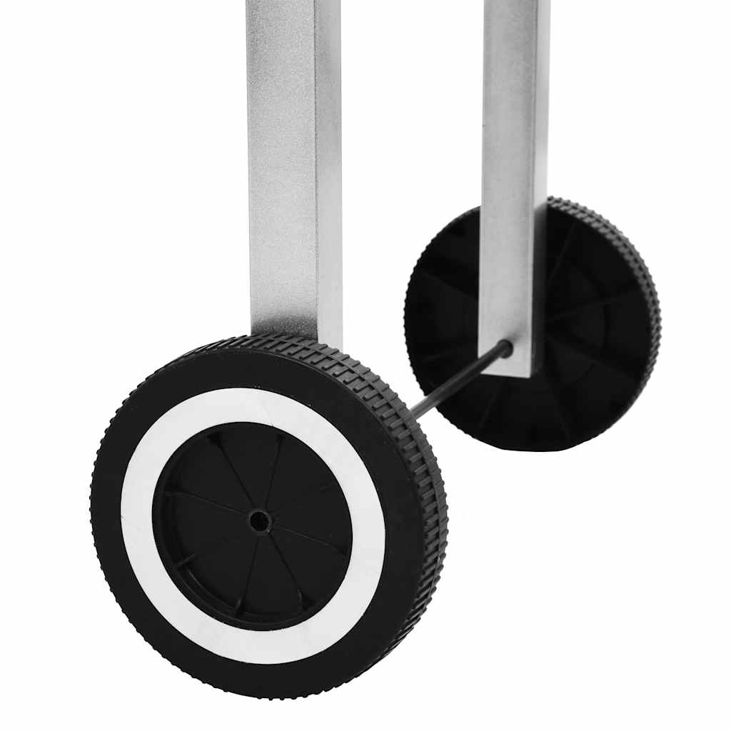 Xxl Trolley Charcoal Bbq Grill Stainless Steel With 2 Shelves