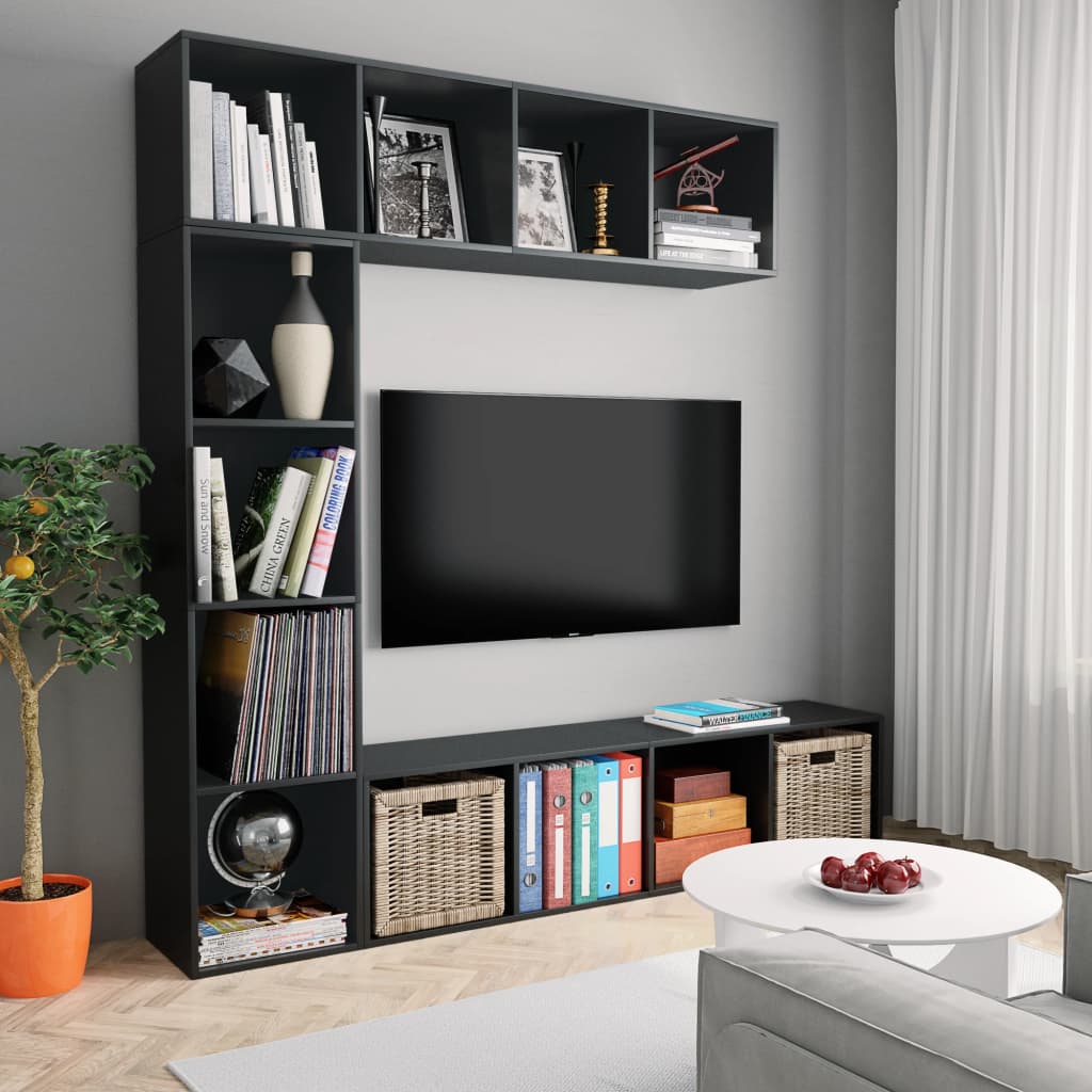 3 Piece Book/Tv Cabinet Set 180X30X180 Cm