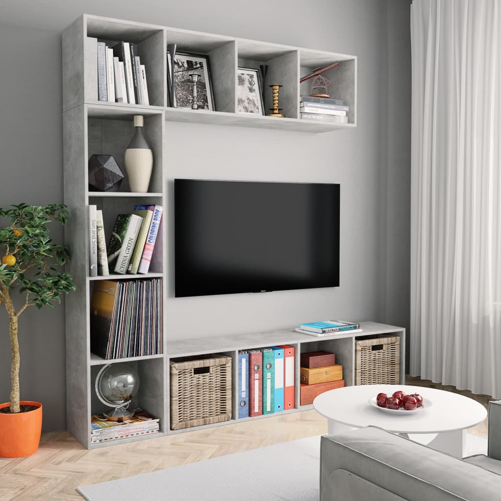 3 Piece Book/Tv Cabinet Set 180X30X180 Cm