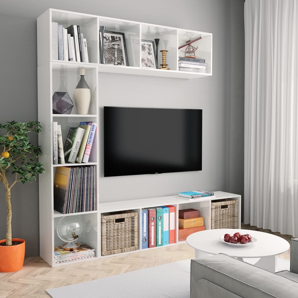3 Piece Book/Tv Cabinet Set 180X30X180 Cm