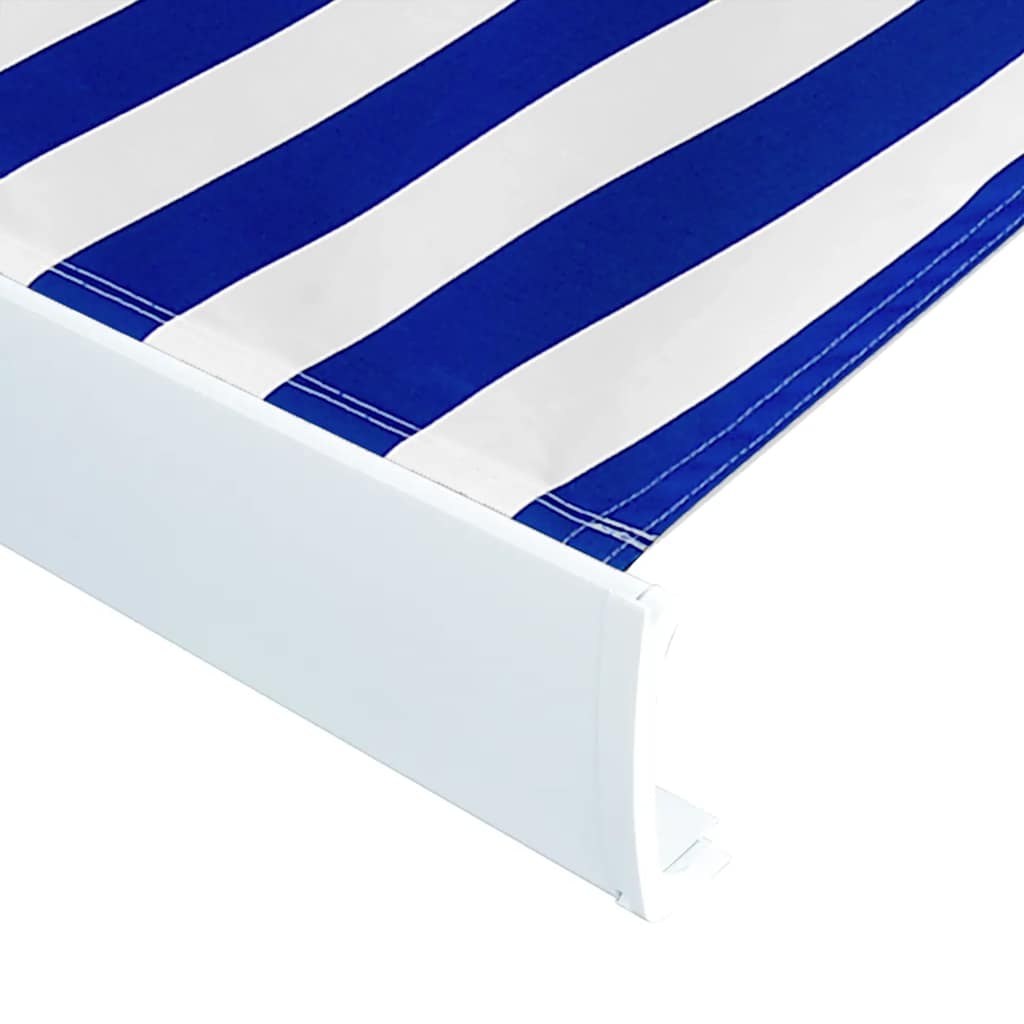 Awning Top Sunshade Canvas Blue & White 350X250 Cm
