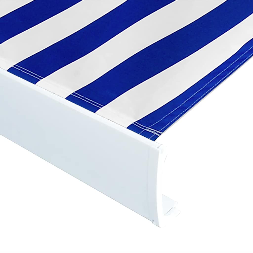 Awning Top Sunshade Canvas Blue & White 450X300 Cm