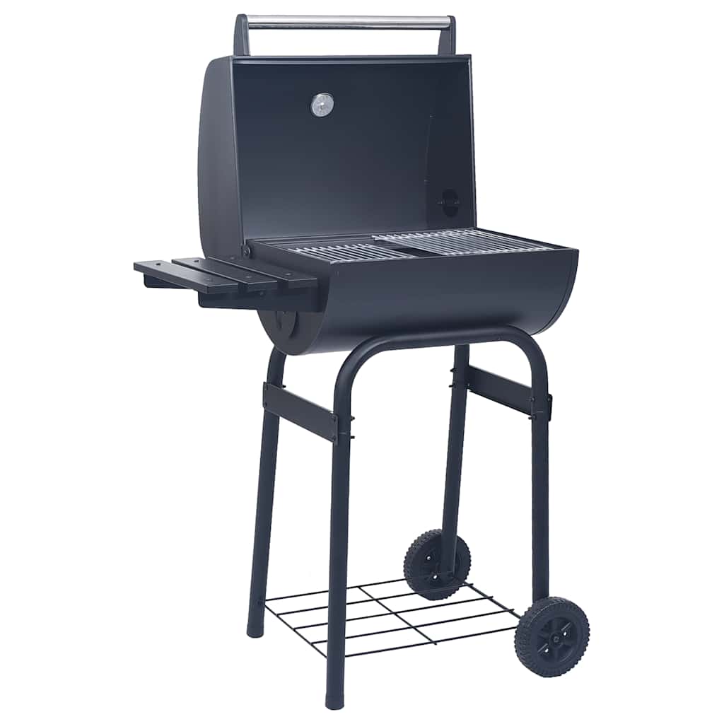 Charcoal Bbq Grill Smoker With Bottom Shelf Black
