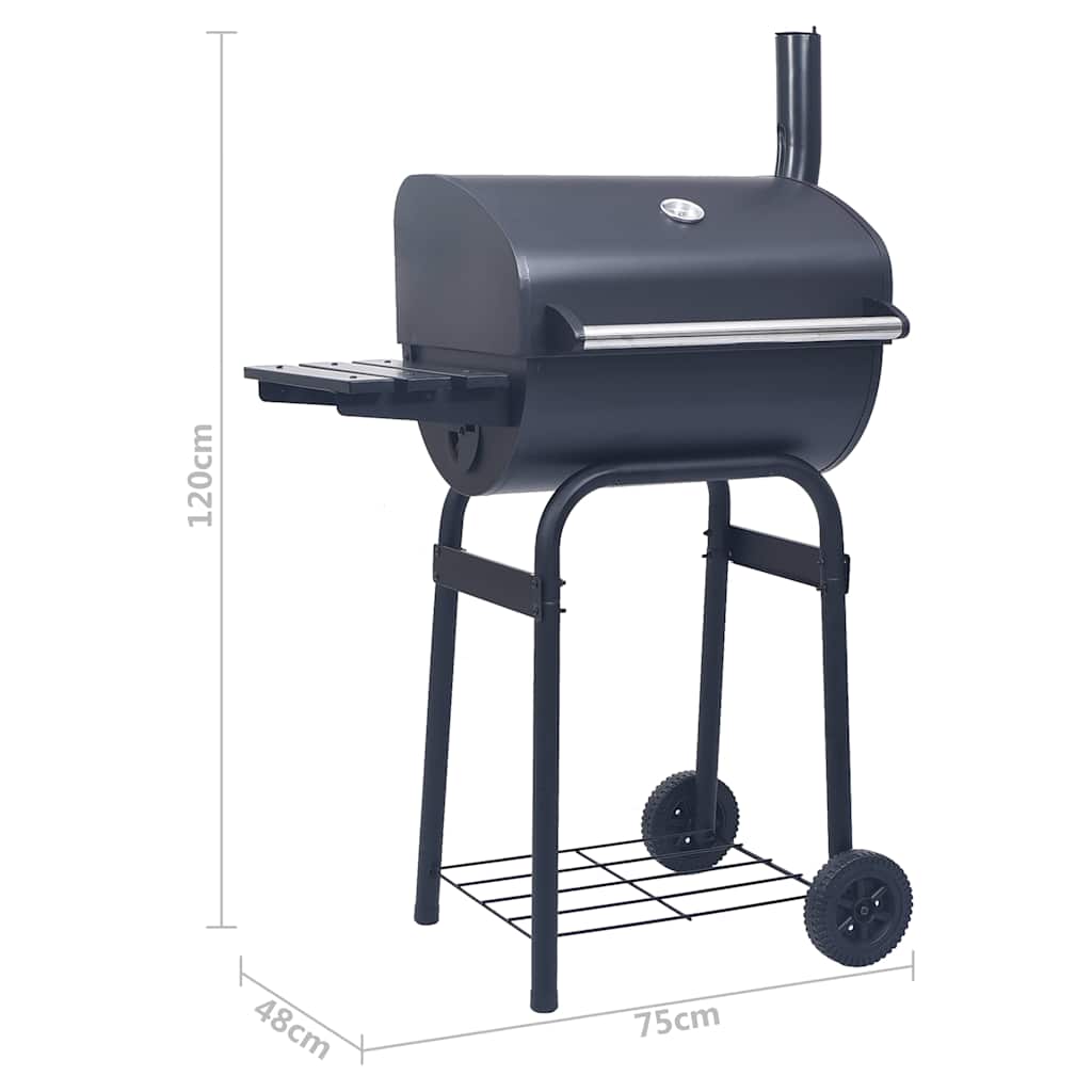 Charcoal Bbq Grill Smoker With Bottom Shelf Black
