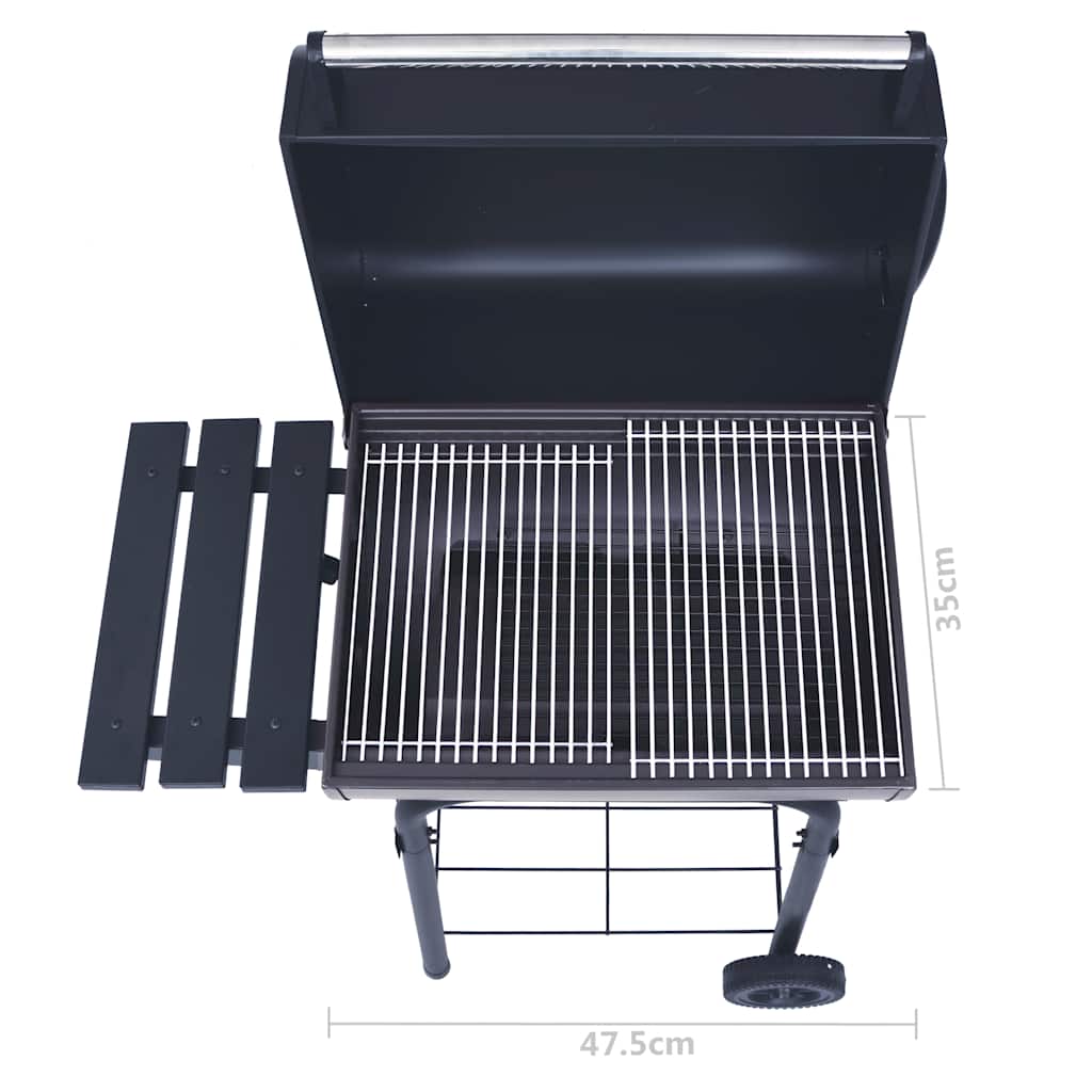 Charcoal Bbq Grill Smoker With Bottom Shelf Black