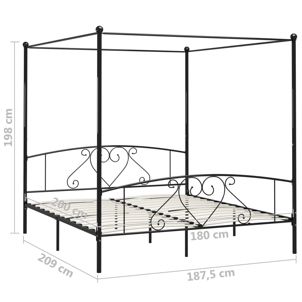 Bed Frame Without Mattress With Canopy Super King Metal