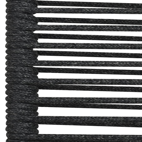 7 Piece Outdoor Dining Set Cotton Rope And Steel Black