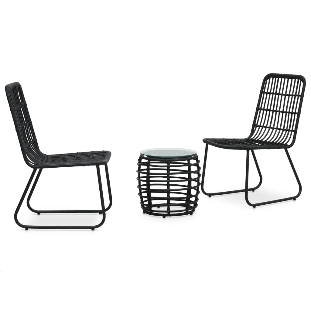 3 Piece Bistro Set Poly Rattan