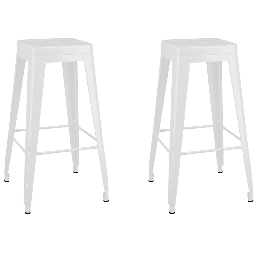 Bar Stools Stackable 2 Pcs Metal