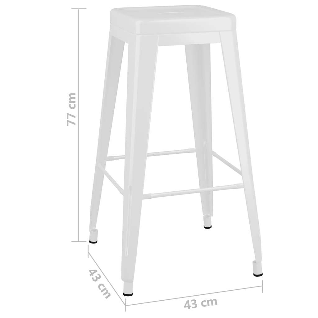 Bar Stools Stackable 2 Pcs Metal