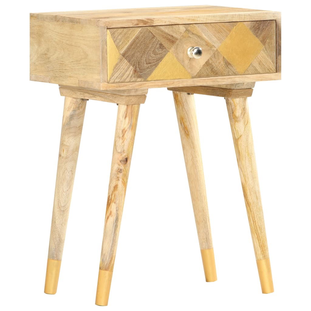Bedside Cabinet 43X30X58 Cm Solid Mango Wood
