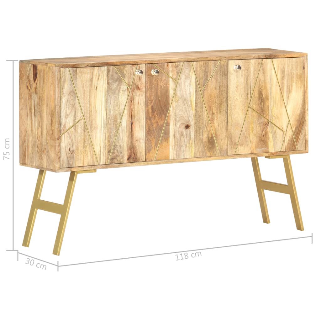 Sideboard 118X30X75 Cm Solid Mango Wood
