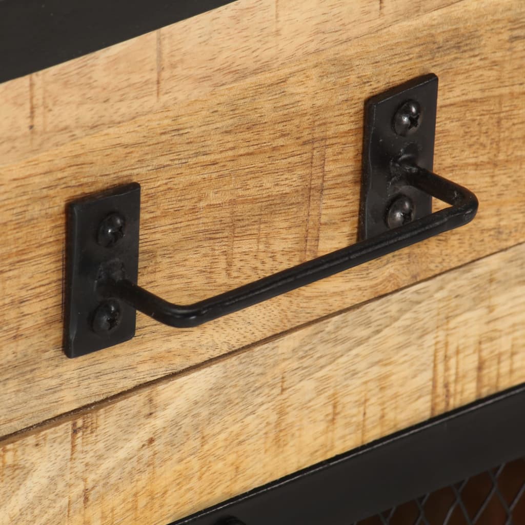 Bedside Cabinet 43X30X51 Cm Solid Rough Mango Wood