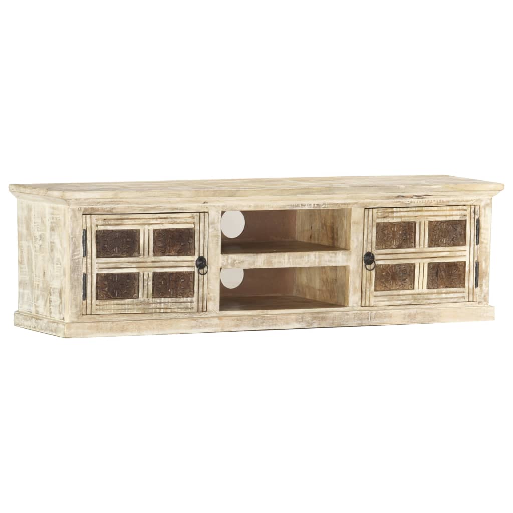 Tv Cabinet 130X30X36 Cm Solid Mango Wood