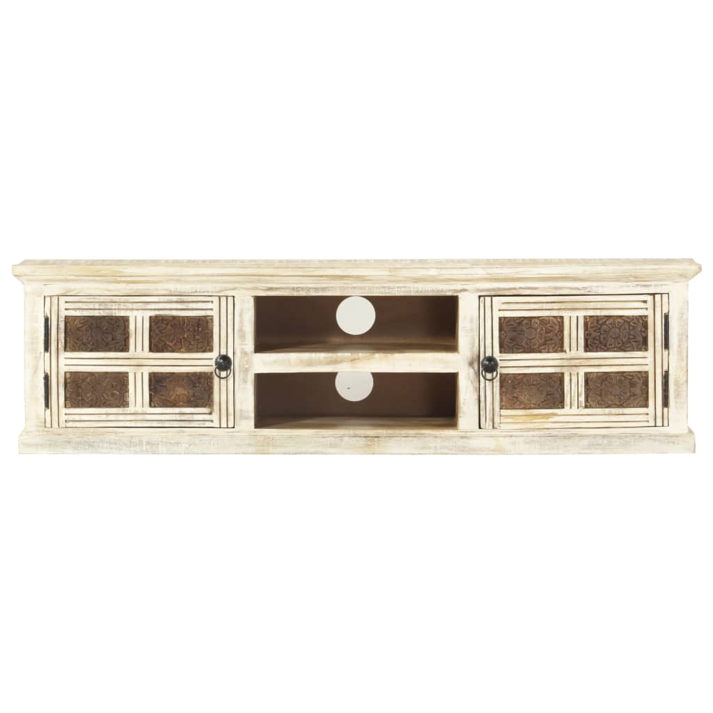 Tv Cabinet 130X30X36 Cm Solid Mango Wood