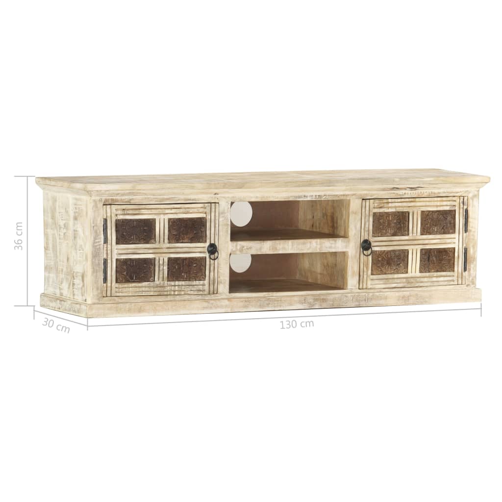 Tv Cabinet 130X30X36 Cm Solid Mango Wood
