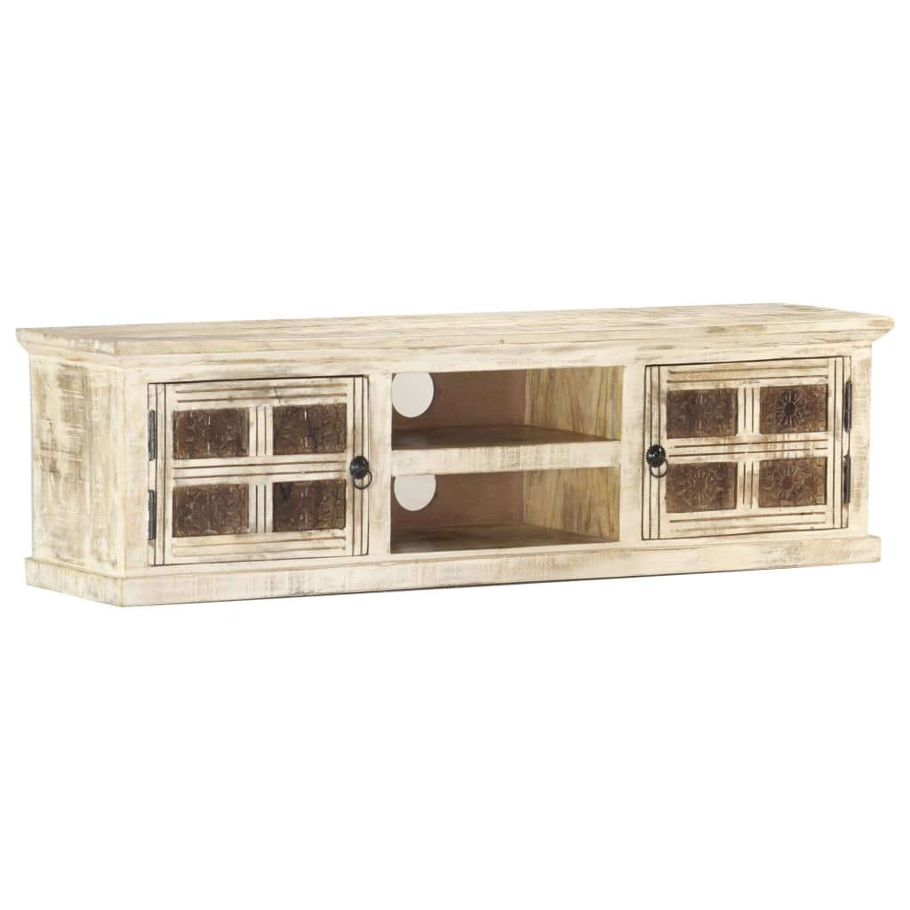 Tv Cabinet 130X30X36 Cm Solid Mango Wood