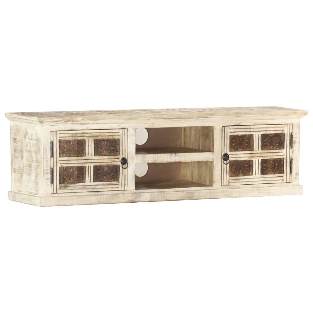 Tv Cabinet 130X30X36 Cm Solid Mango Wood