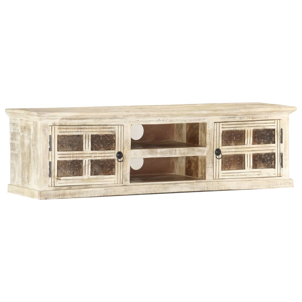 Tv Cabinet 130X30X36 Cm Solid Mango Wood