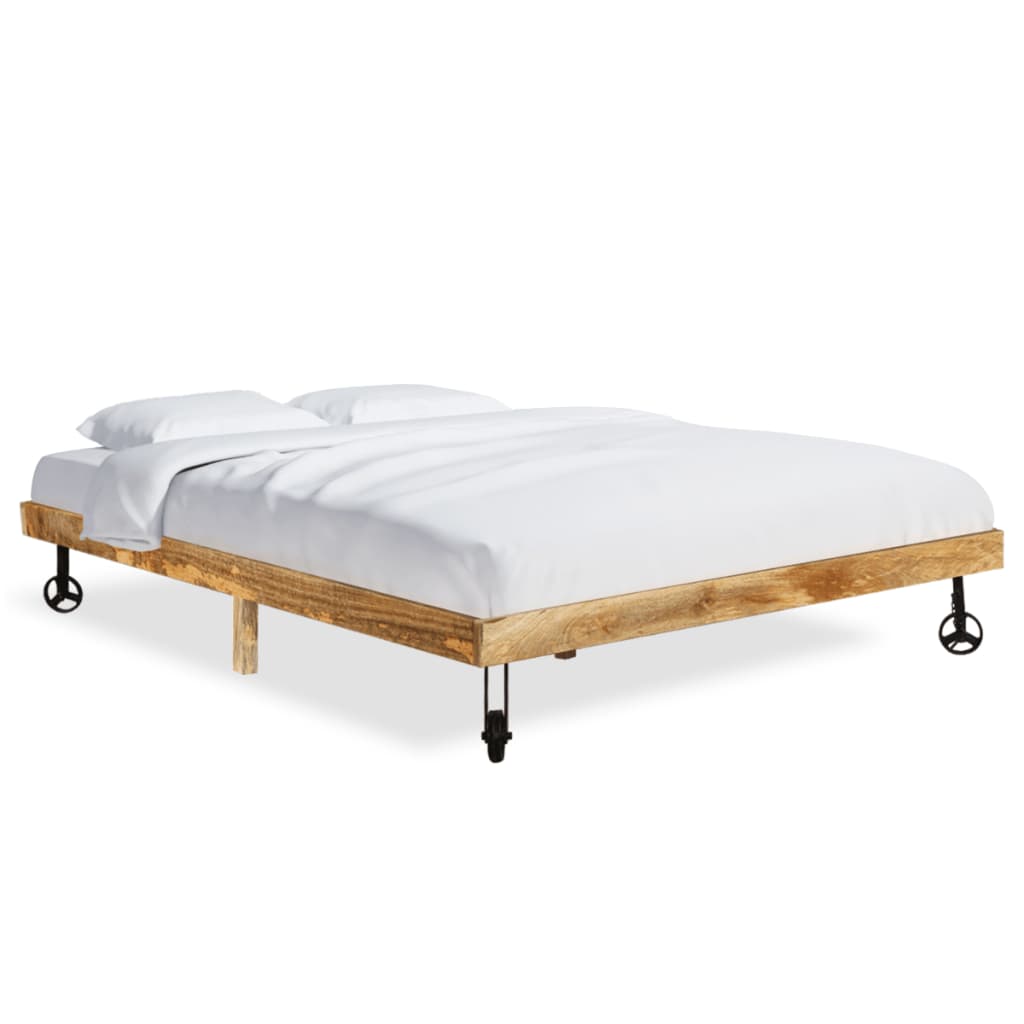 Bed Frame Without Mattress Solid Mango Wood