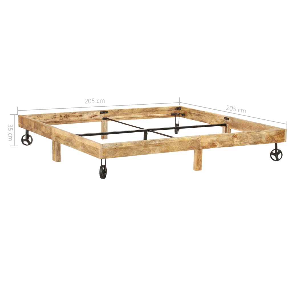 Bed Frame Without Mattress Solid Mango Wood