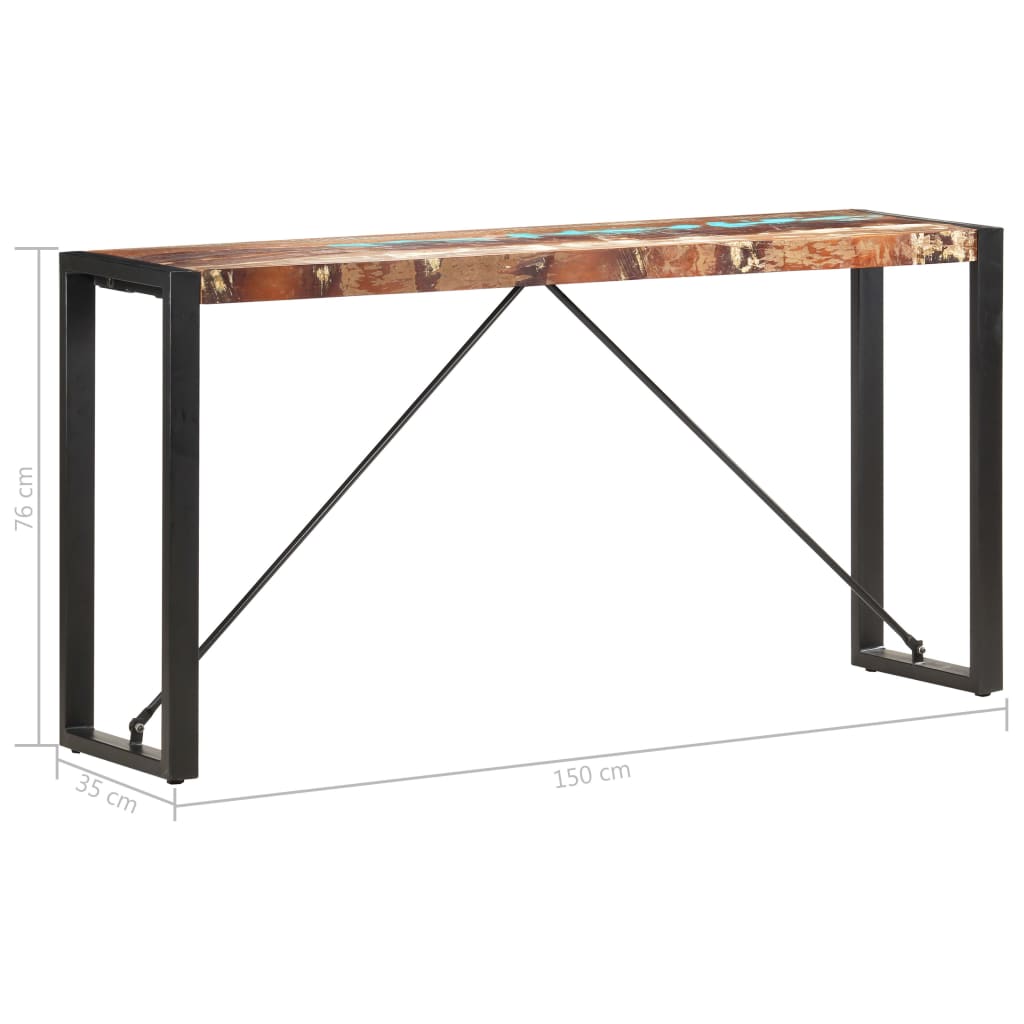 Console Table 150X35X76 Cm Solid Reclaimed Wood