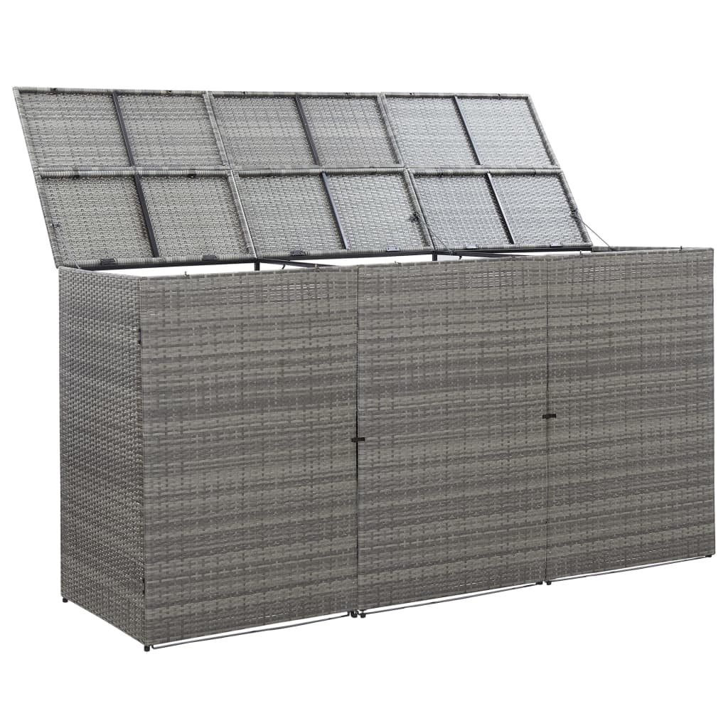 Triple Wheelie Bin Shed 229X78X120 Cm Poly Rattan