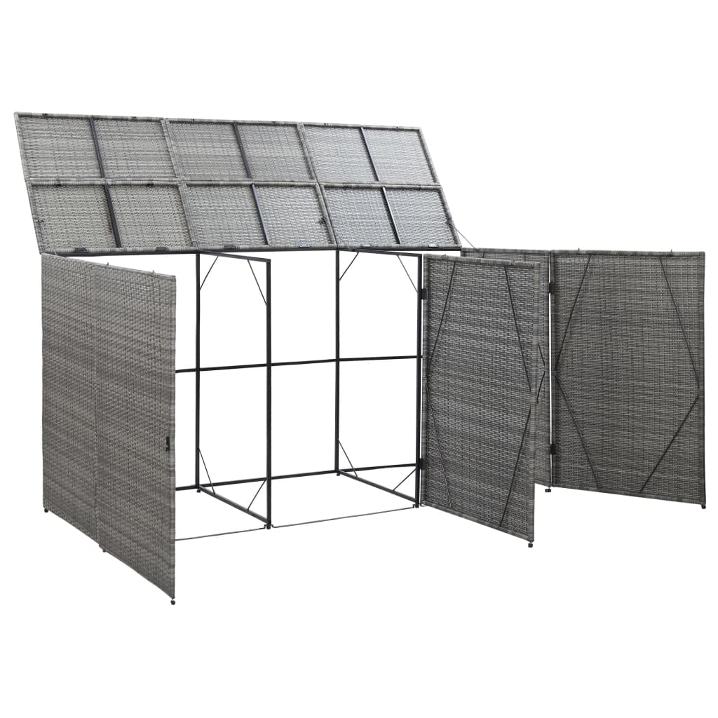 Triple Wheelie Bin Shed 229X78X120 Cm Poly Rattan