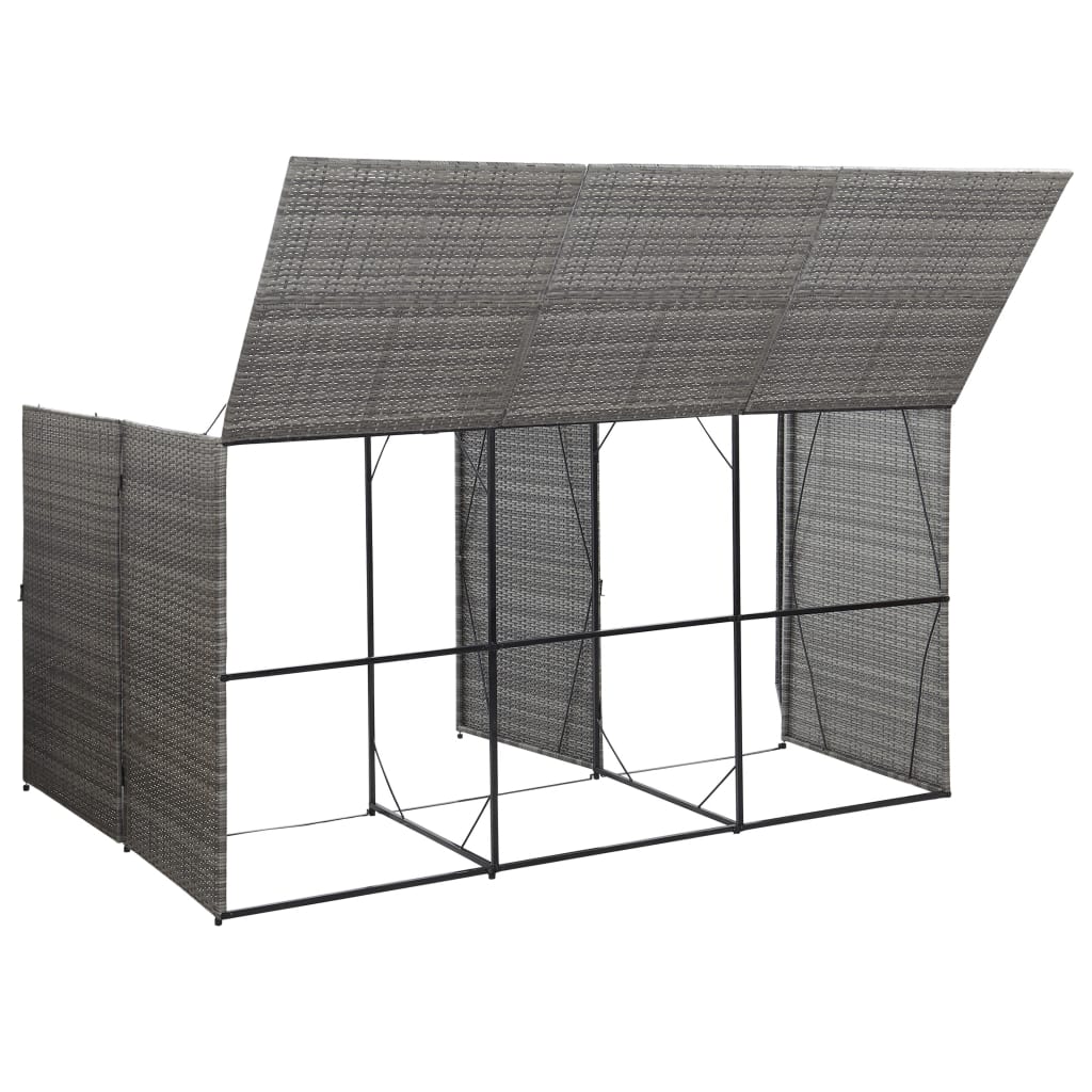 Triple Wheelie Bin Shed 229X78X120 Cm Poly Rattan
