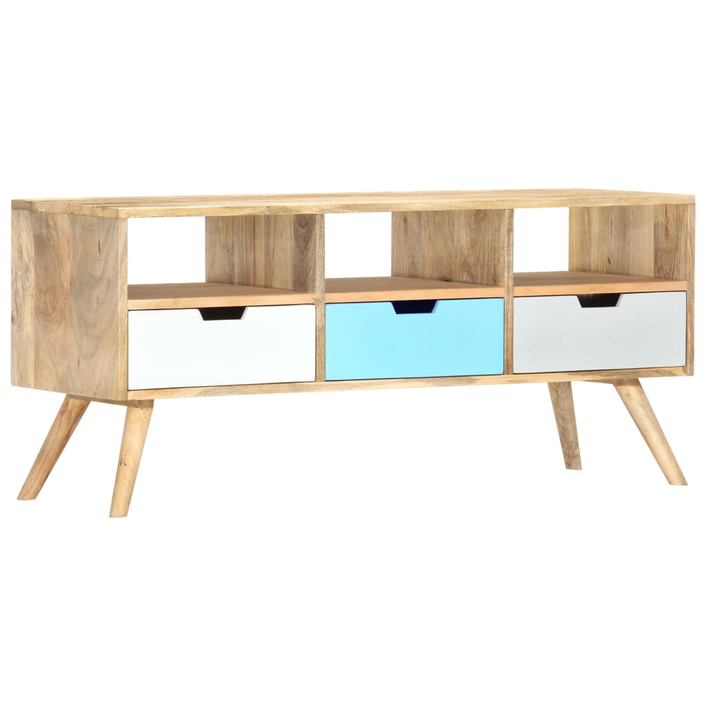 Tv Cabinet 110X35X48 Cm Solid Mango Wood