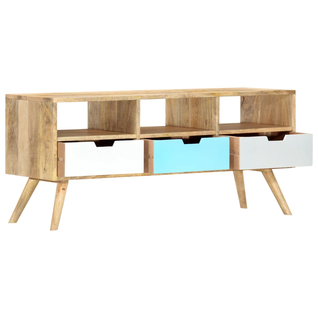 Tv Cabinet 110X35X48 Cm Solid Mango Wood