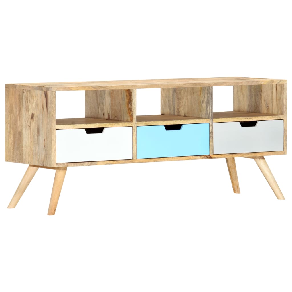 Tv Cabinet 110X35X48 Cm Solid Mango Wood