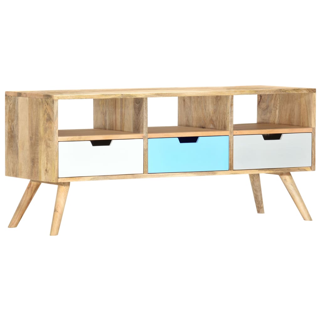 Tv Cabinet 110X35X48 Cm Solid Mango Wood