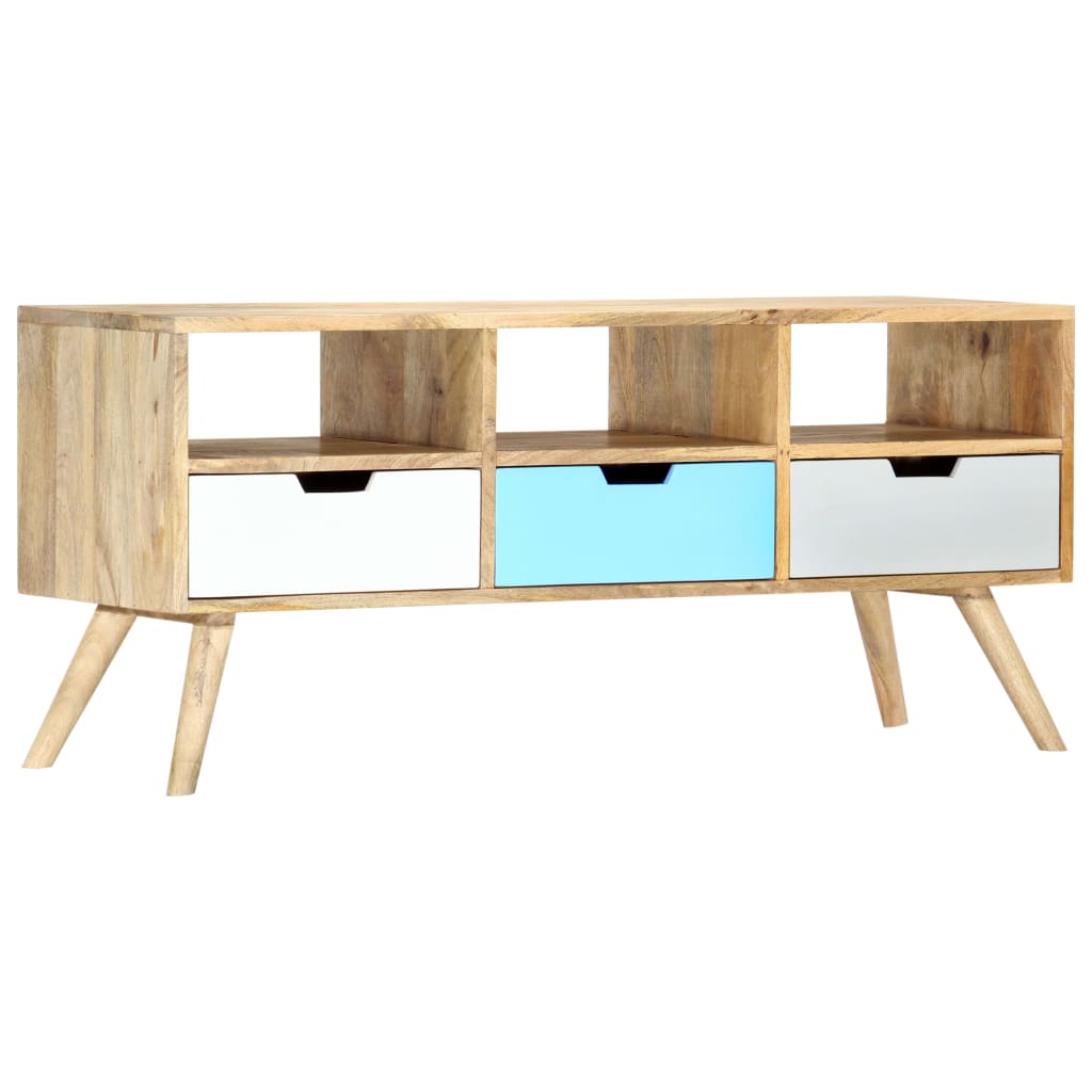 Tv Cabinet 110X35X48 Cm Solid Mango Wood