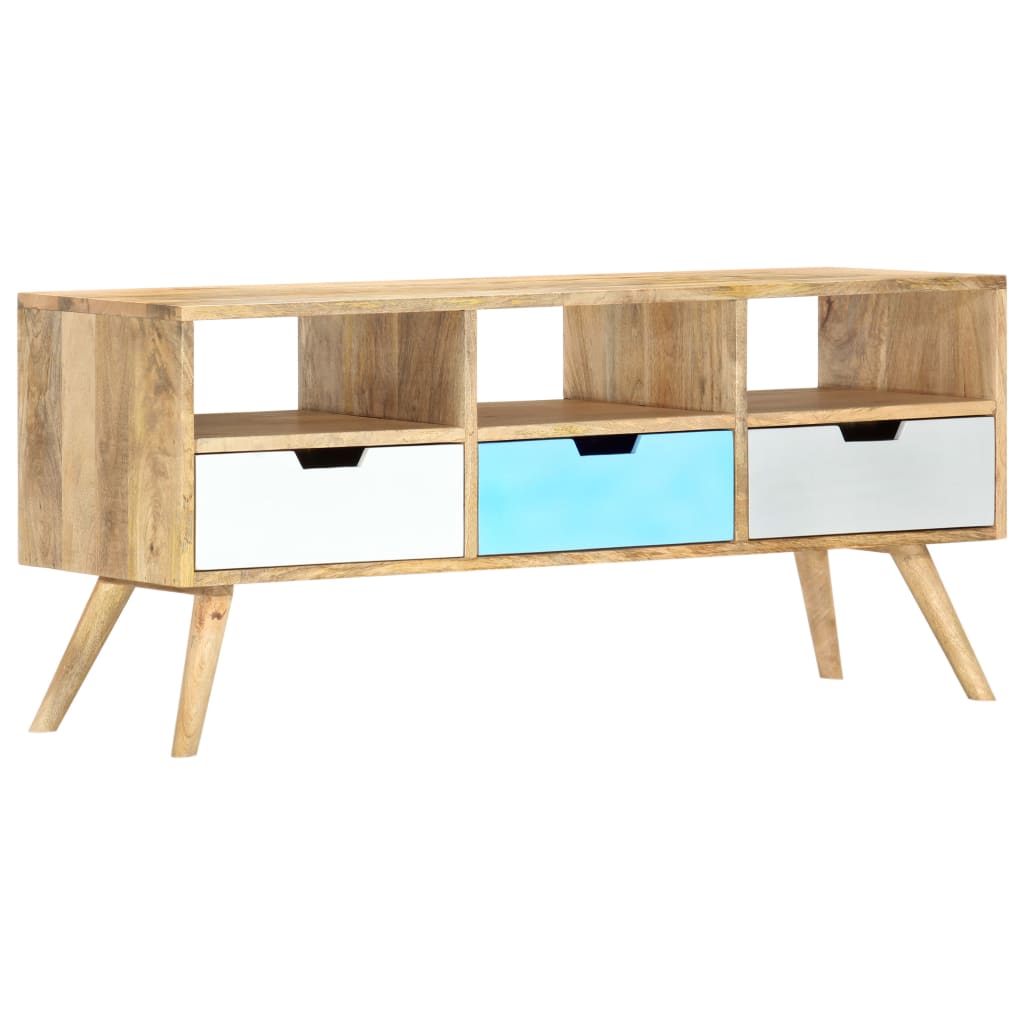 Tv Cabinet 110X35X48 Cm Solid Mango Wood