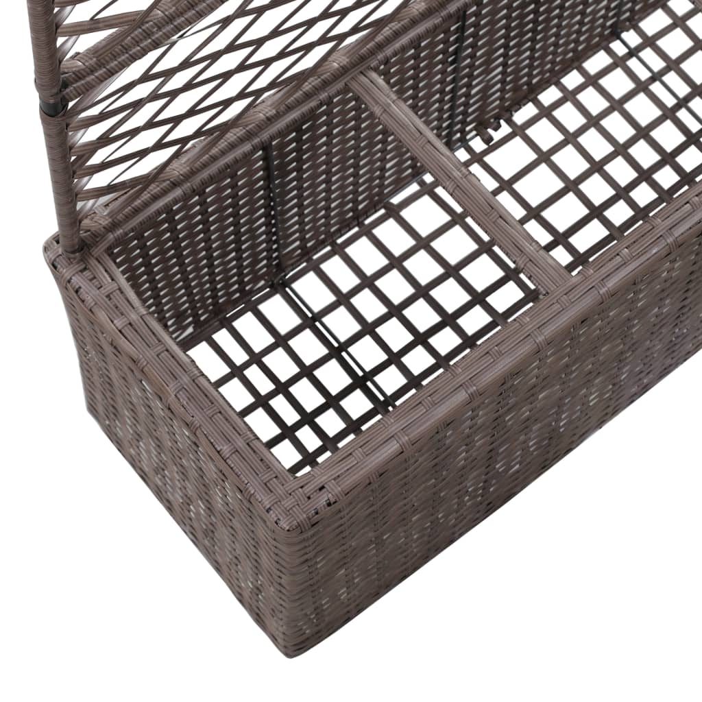 Trellis Raised Bed With 3 Pots Poly Rattan