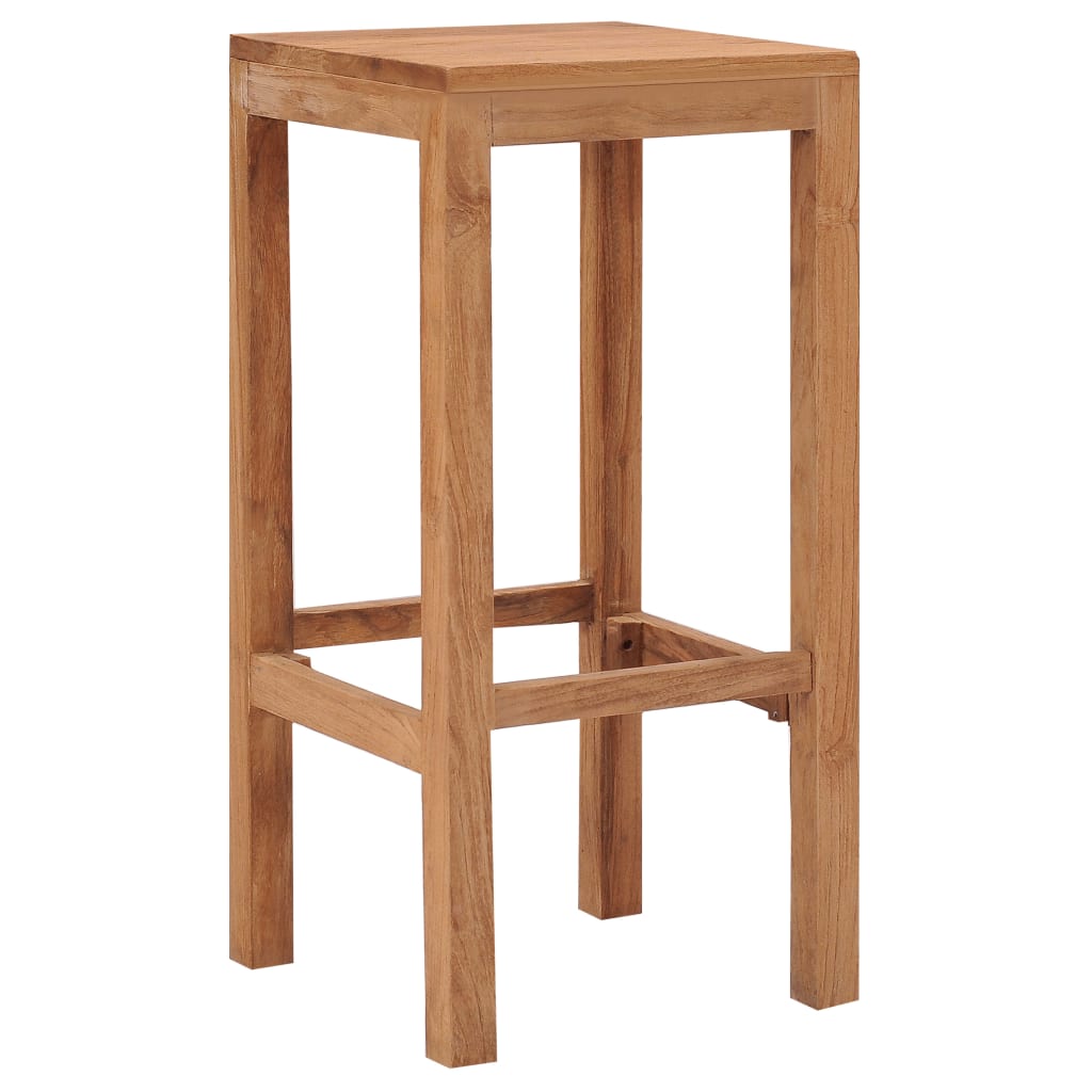Bar Stools 2 Pcs Solid Teak Wood