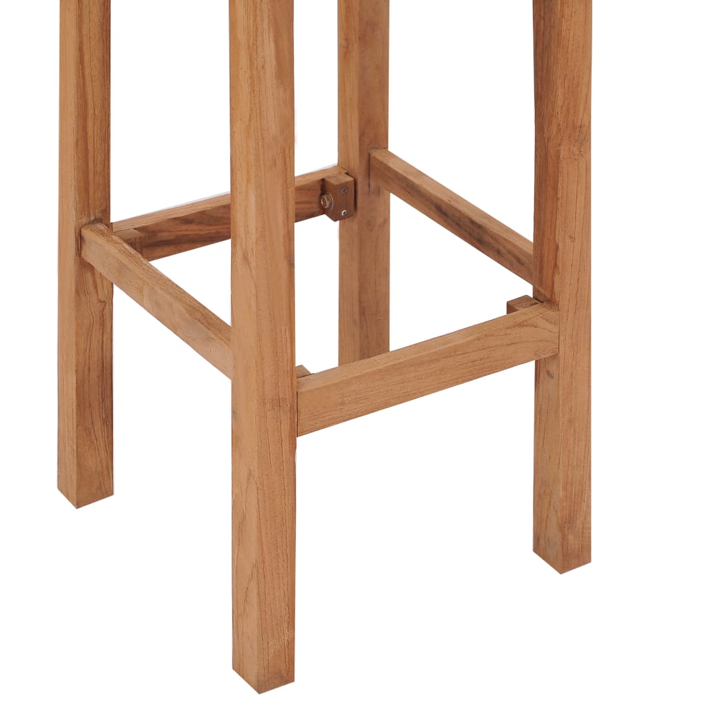 Bar Stools 2 Pcs Solid Teak Wood
