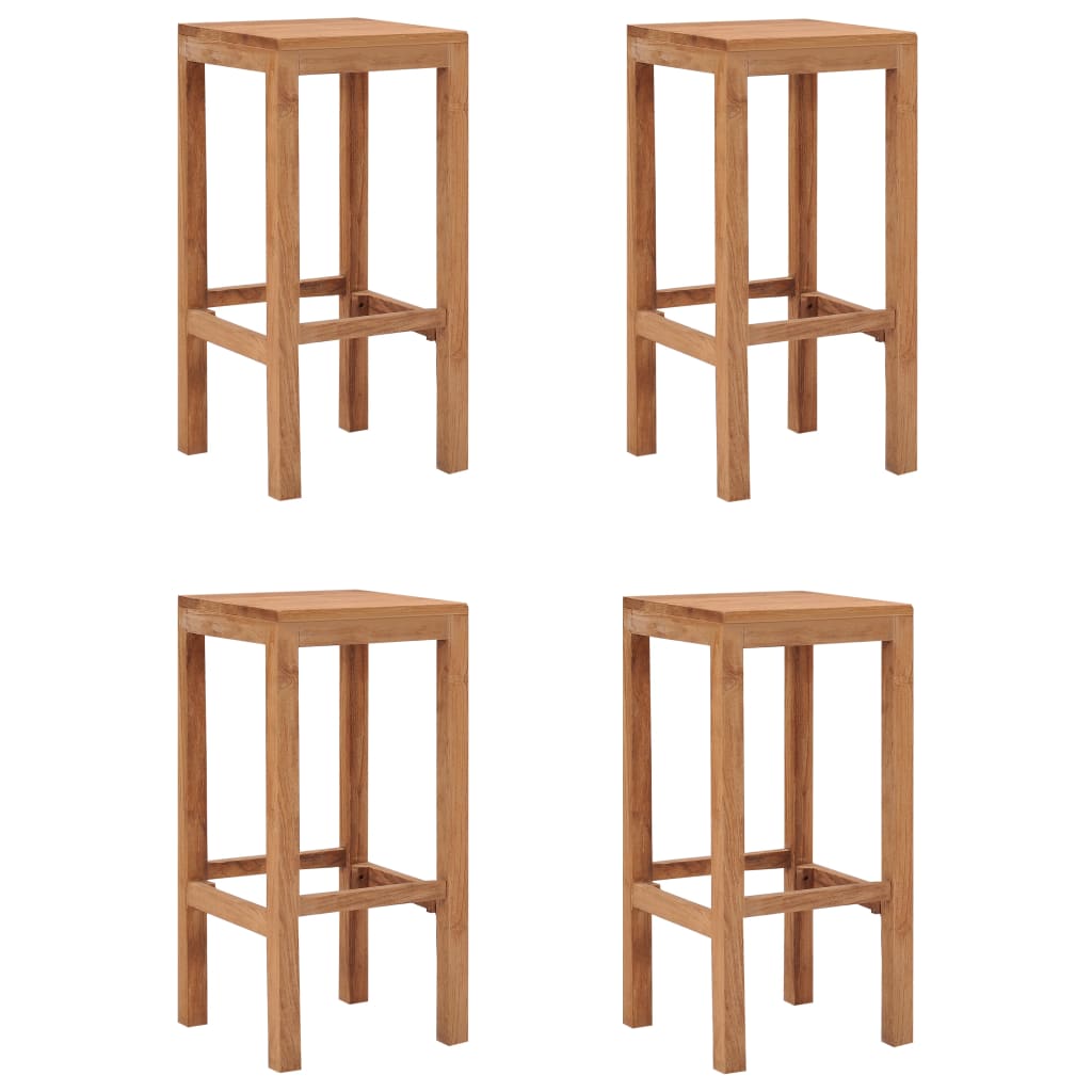Bar Stools 2 Pcs Solid Teak Wood