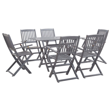 5 Piece Garden Dining Set Solid Acacia Wood Grey
