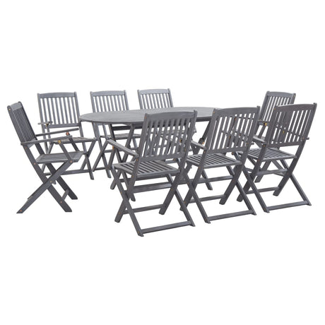 7 Piece Garden Dining Set Solid Acacia Wood Grey