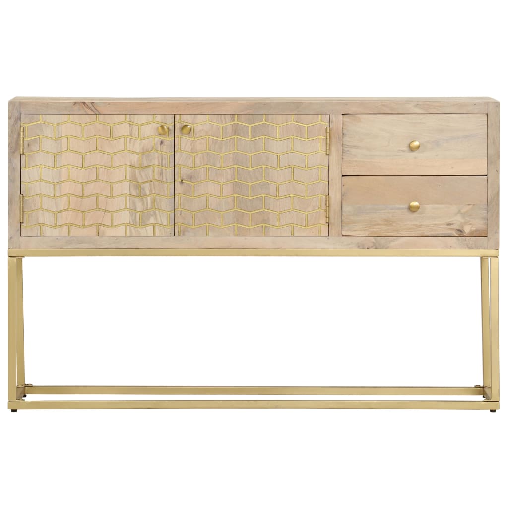 Sideboard Gold 120X30X75 Cm Solid Mango Wood