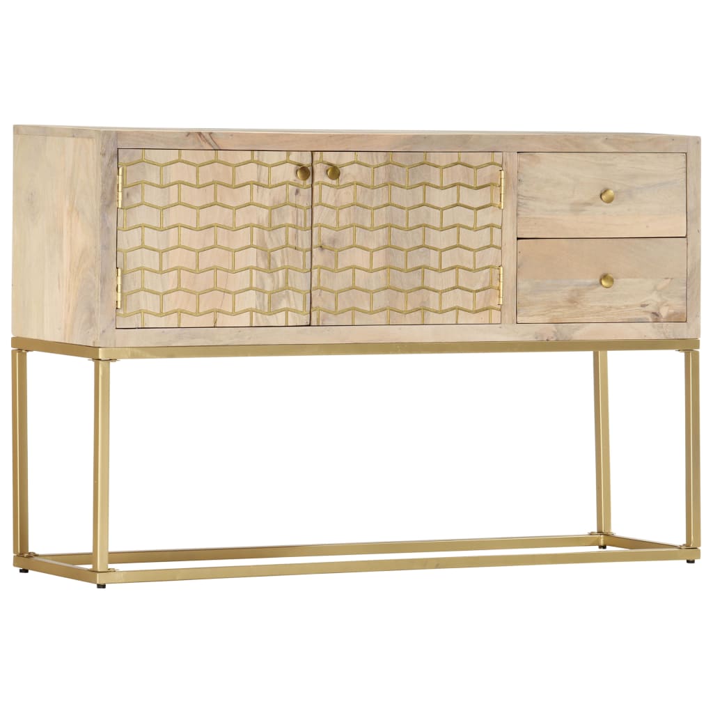 Sideboard Gold 120X30X75 Cm Solid Mango Wood