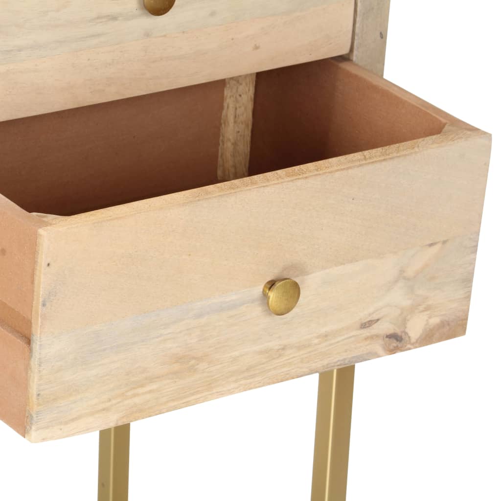 Sideboard Gold 120X30X75 Cm Solid Mango Wood